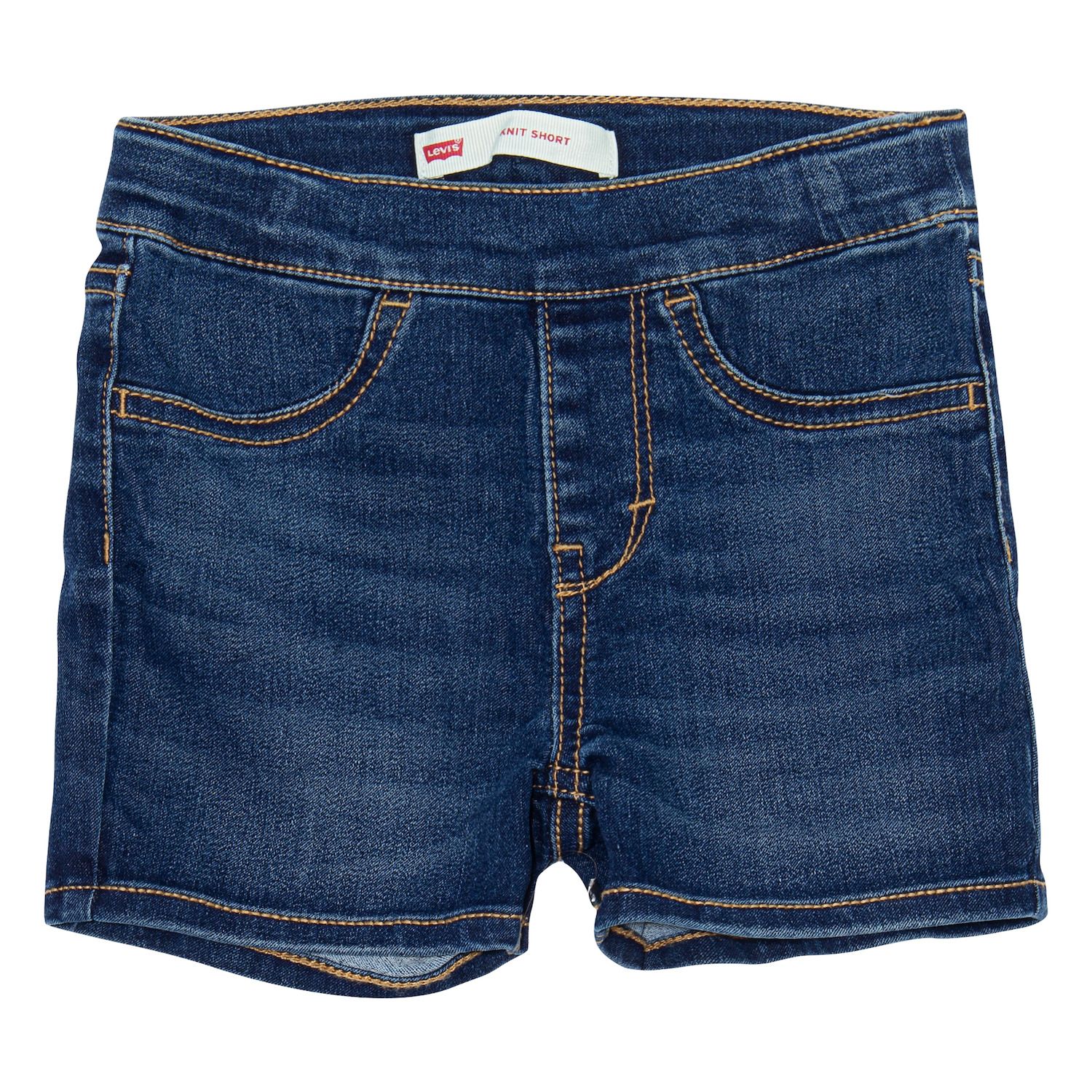 girls pull on jean shorts