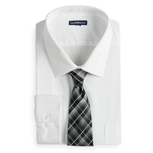 Men's Croft & Barrow® Regular-Fit Stretch Collar Dress Shirt and Patterned  Tie Boxed Set