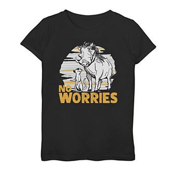Disney's The Lion King Girls 7-16 Timon & Pumbaa "No Worries" Graphic Tee