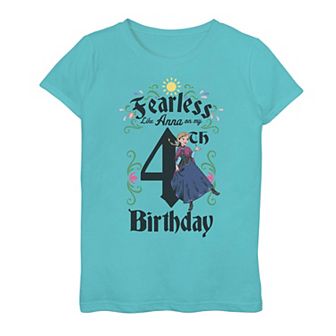Disney's Frozen 2 Anna Girls 6-16 Fearless On My 4th Birthday Top