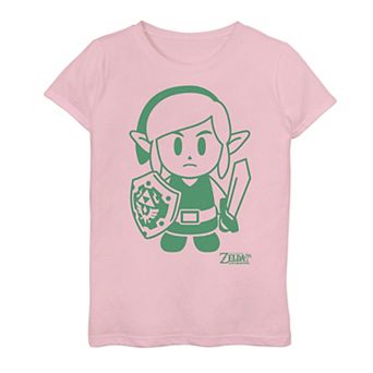 Girls 6-16 Nintendo Legend Of Zelda Link's Awakening Green Outline Top