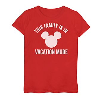Disney Mickey Logo Girls 7-16 "This Family Is In Vacation Mode" Graphic Tee