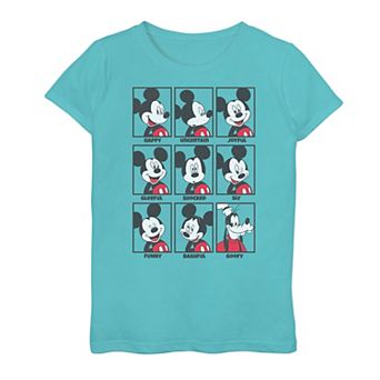 Disney's Mickey Mouse & Goofy Girls 6-16 Emotions Collage Top