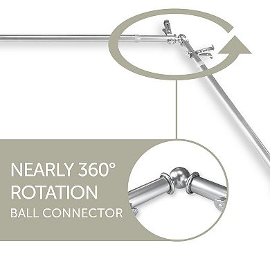 Rod Desyne 13/16" Magnolia Double Corner Curtain Rod