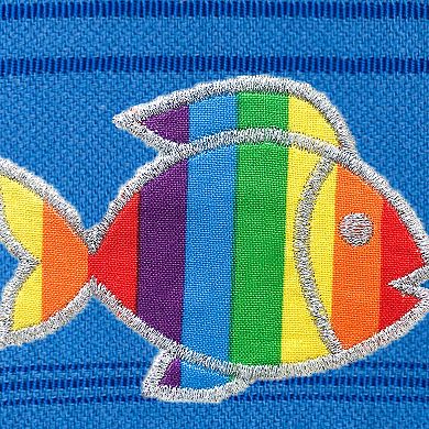 Linum Home Textiles Turkish Cotton Summer Fun Sparkling Rainbow Fish Pestemal Beach Towel