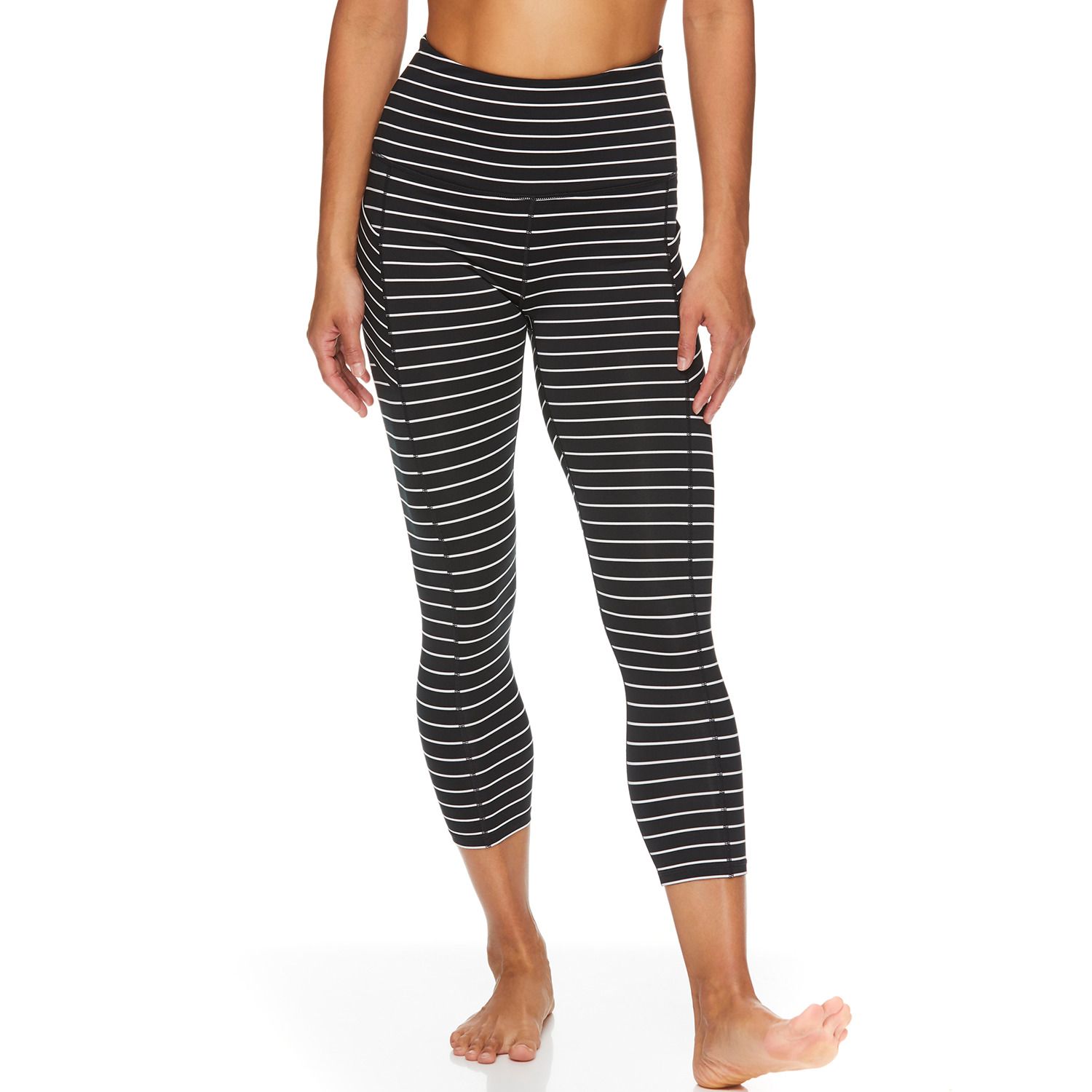 black and white striped capri pants