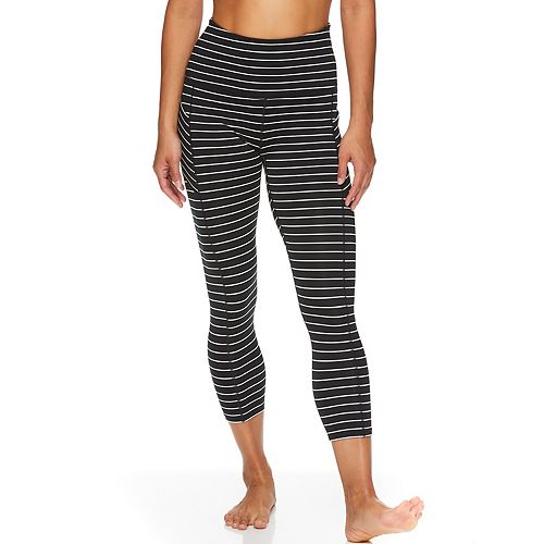 Women's Gaiam Om High-Waisted Striped Capri Leggings