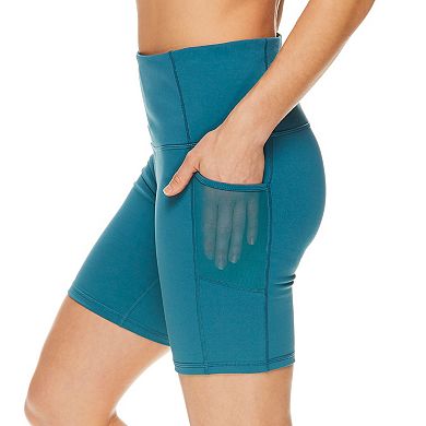 Women's Gaiam Om High-Waisted Mesh Pocket Fitted Shorts 