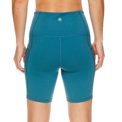 Women's Gaiam Om High-Waisted Mesh Pocket Fitted Shorts 