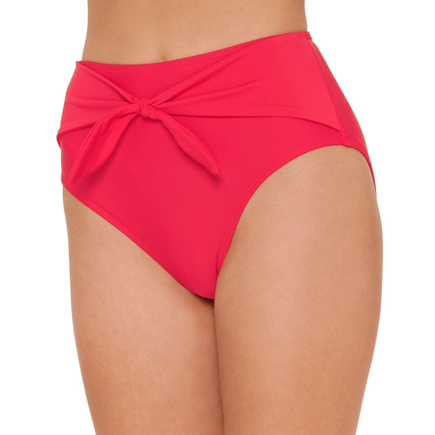 tie front high waisted bikini bottom