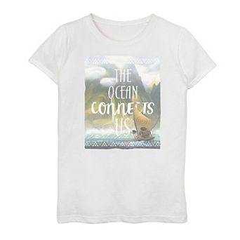 Disney's Moana Girls 7-16 The Ocean Connects Us Poster Tee