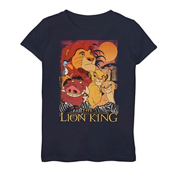 Disney's The Lion King Girls 7-16 Happy Group Shot Sunset Tee