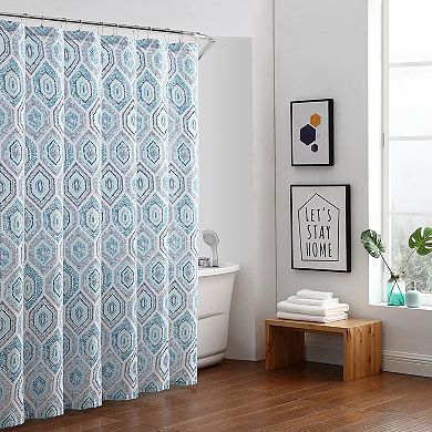 Freshee Geo Water Repellent & Odor Resistant Shower Curtain & Liner