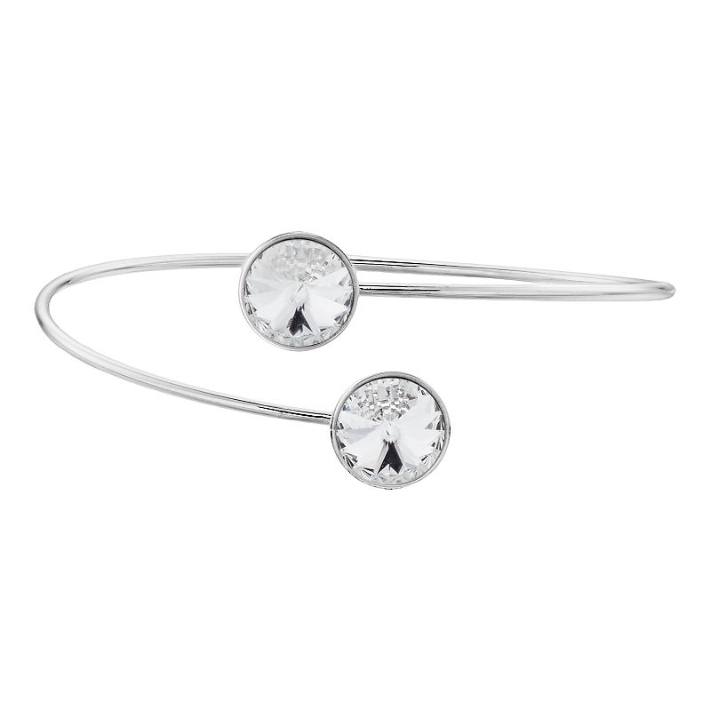 Brilliance Crystal Cuff Bracelet, Womens, Silver
