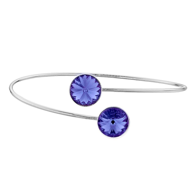 Brilliance Crystal Cuff Bracelet, Womens, Purple