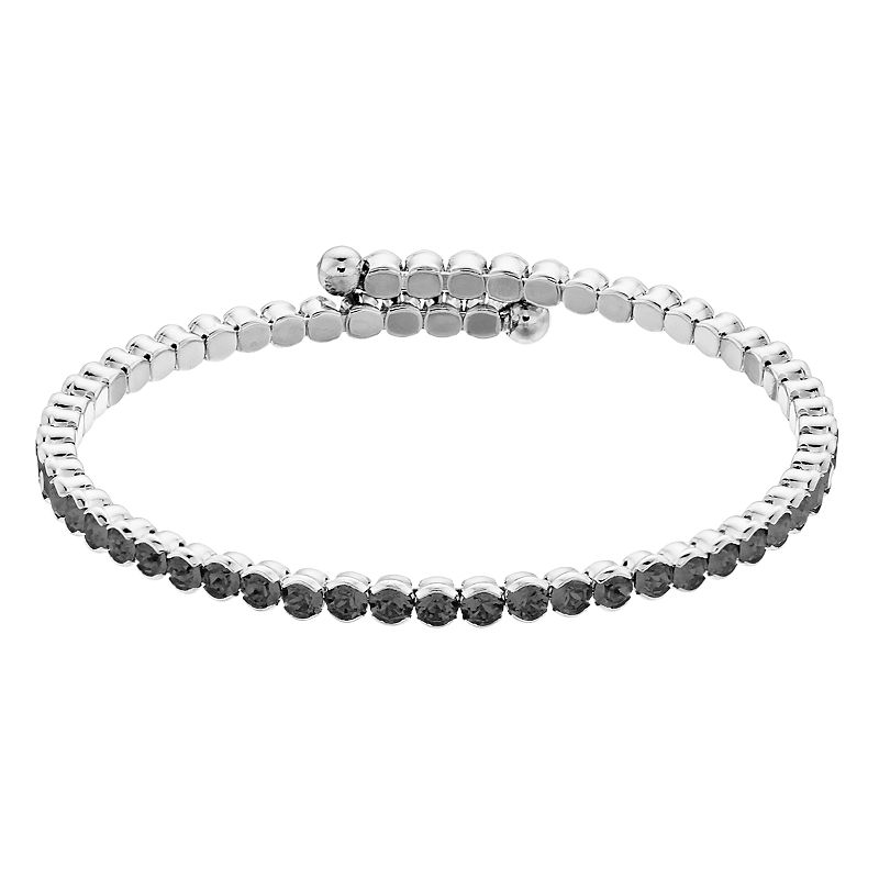 Brilliance Crystal Wrap Bracelet, Womens, Silver