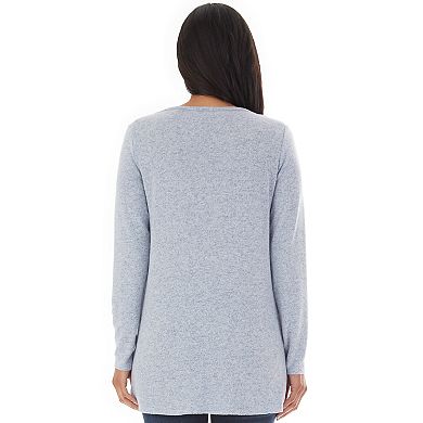 Petite Apt. 9® Fuzzy Side-Button Tunic Sweater