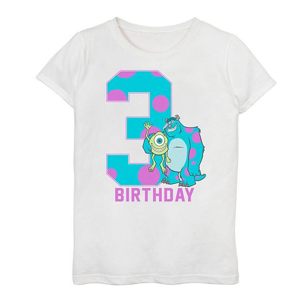 Girls 7-16 Disney / Pixar Monsters Inc. Mike & Sulley 3rd Birthday Graphic  Tee