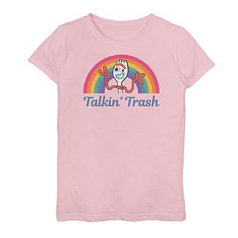 Disney / Pixar's Toy Story 4 Forky Girls 7-16 "Talkin' Trash" Rainbow Graphic Tee