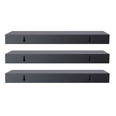 Kiera Grace Maine 17" Black Wall Shelf 3-piece Set