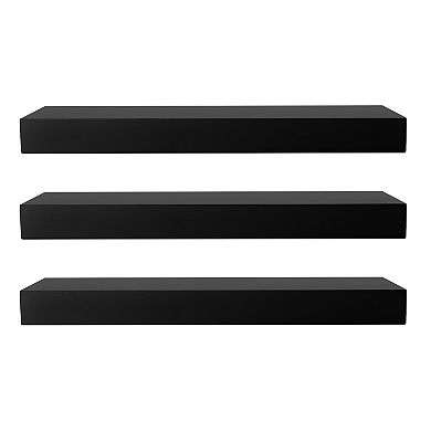 Kiera Grace Maine 17" Black Wall Shelf 3-piece Set