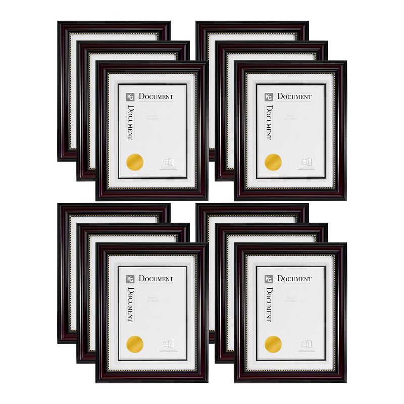 Kiera Grace Lucy 8.5 x 11 Brown Document Frame 12-Pack, Gold