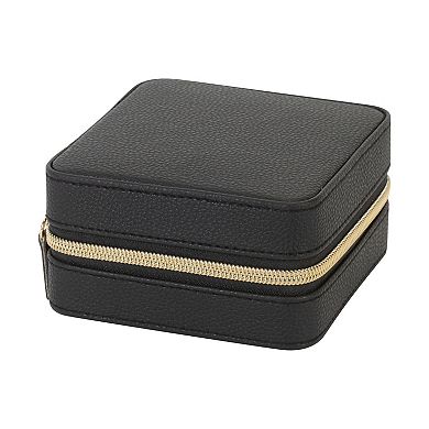 Simplify Mini Faux Leather Zippered Travel Jewelry Organizer Box