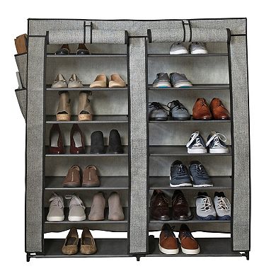 Simplify 7 Tier Double Wide 14 Shelf Shoe Closet