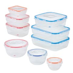 Sterilite Ultra-Seal 8.3 Cup Rectangle, Airtight Food Storage Container,  Latching Lid, Microwave and Dishwasher Safe, Clear With Orange Gasket,  6-Pack