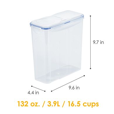 LocknLock Easy Essentials 16.5-Cup Pantry Cereal Storage Container with Flip Lid