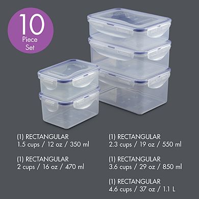 LocknLock Easy Essentials 10-pc. Rectangular Food Storage Container Set