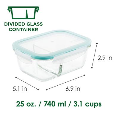 LocknLock Purely Better 25-oz. Glass Divided Food Storage Container