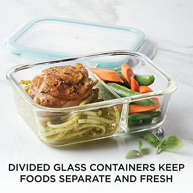 LocknLock Purely Better 25-oz. Glass Divided Food Storage Container