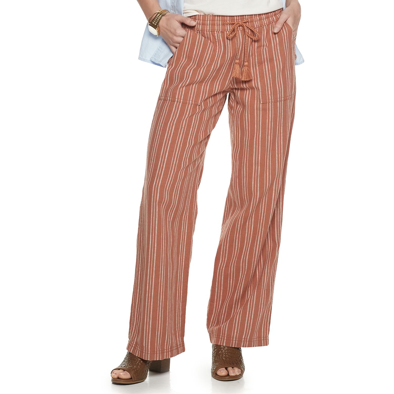 orange linen pants