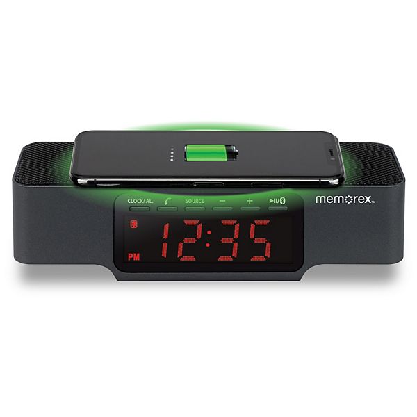 Memorex Wireless Charging Alarm Clock, Wireless Charging Alarm Clock