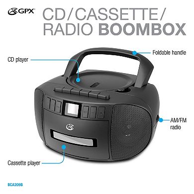 GPX CD & Cassette Boombox Radio