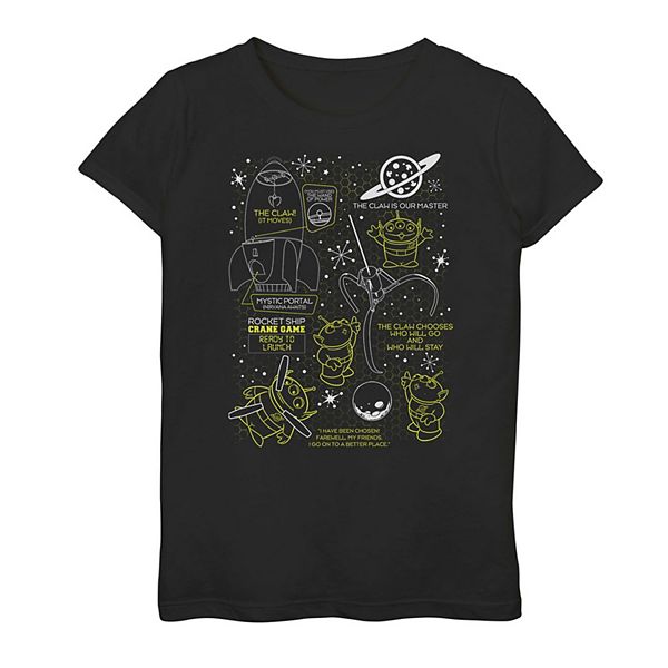 Girl's Disney / Pixar Toy Story Aliens Claw Master Map Tee