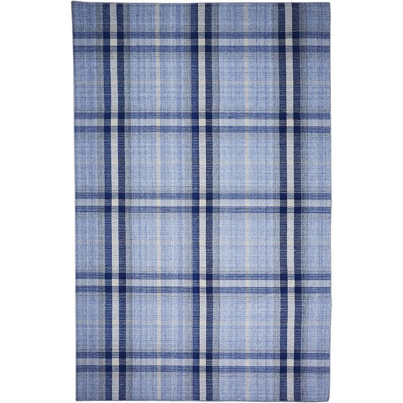 Weave & Wander Jens Plaid Area Rug, Blue, 3.5X5.5 Ft