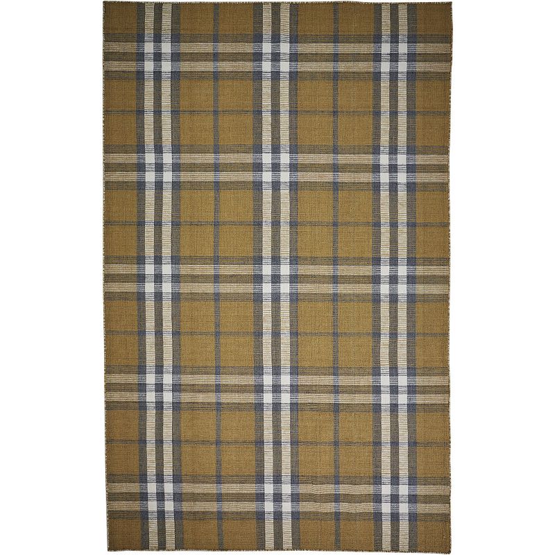 Weave & Wander Jens Plaid Area Rug, Yellow, 8X10 Ft