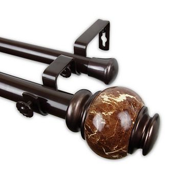 Rod Desyne 1" Marble Double Curtain Rod