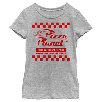 Disney / Pixar's Toy Story Pizza Planet Food & Fun Checkered Logo Girls 7-16 Graphic Tee