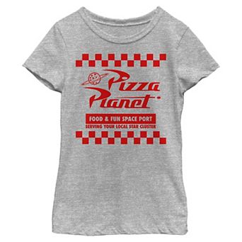 Disney / Pixar's Toy Story Pizza Planet Food & Fun Checkered Logo Girls 7-16 Graphic Tee