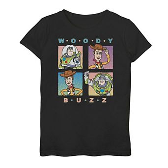 Disney / Pixar's Toy Story Woody & Buzz Lightyear Girls 7-16 Grid Graphic Tee