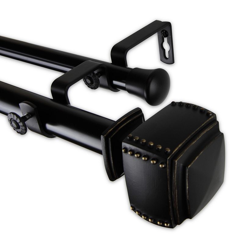 Bennett Double Curtain Rod 1" Od 66-120 inch