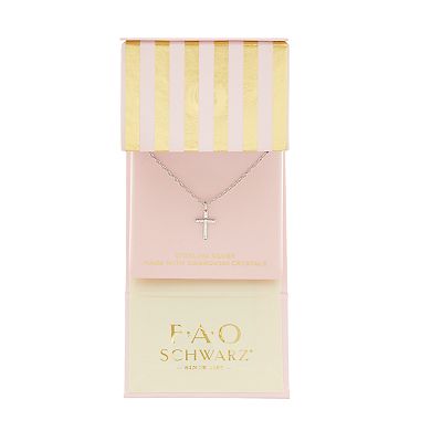 FAO Schwarz Sterling Silver Cross Pendant Necklace