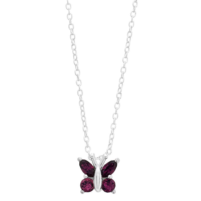 Fao Schwarz Sterling Silver Butterfly Pendant Necklace, Womens