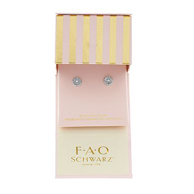 FAO Schwarz Sterling Silver Crystal Burst Stud Earrings