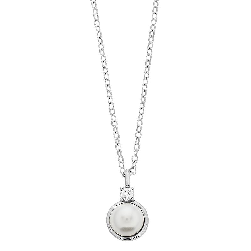 Fao Schwarz Sterling Silver Simulated Pearl Pendant Necklace, Womens - 58516854 - Jewelry Youll love the sweet style of this Fao Schwarz sim sku 58516854