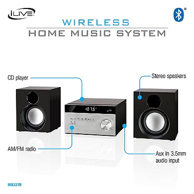 iLive Home AM/FM Music System with Bluetooth