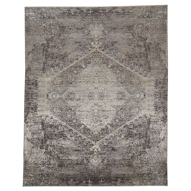 Weave & Wander Melmas Luminous Area Rug, Grey, 3X12 Ft